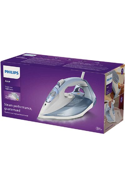 Philips 2600W 7000 Series HV Steam Iron with Drip-Drop System Light Blue and Grey 300ml DST7011/26