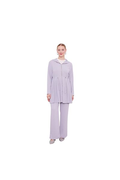Levidor Double Suit with Gathered Waist and Pleated Detail