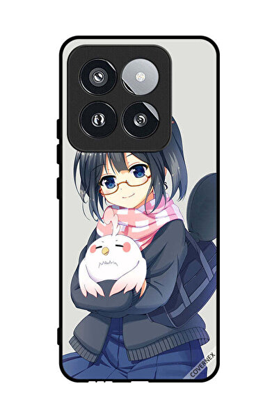 Covernex غطاء حماية لهاتف شاومي 14 برو، رسم فتاة تحمل حيوانًا أليفًا