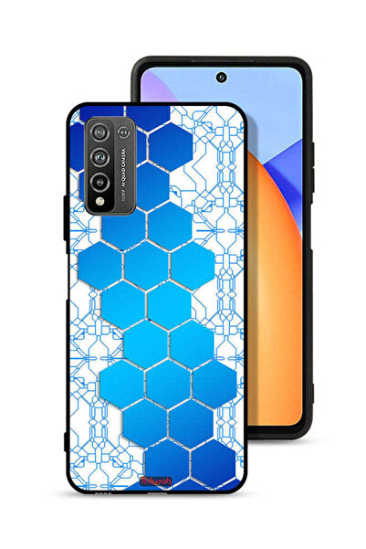 Tolwak غطاء حماية لهاتف Honor 10X Lite بنمط شبكة أيقونات سداسية الشكل