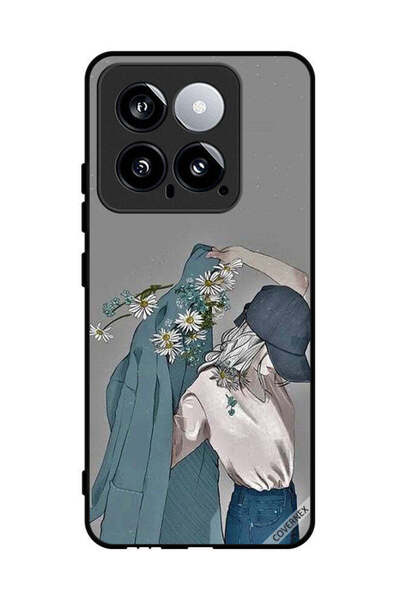 Covernex غطاء حماية لهاتف شاومي 14 بتصميم فتاة ترتدي معطفًا