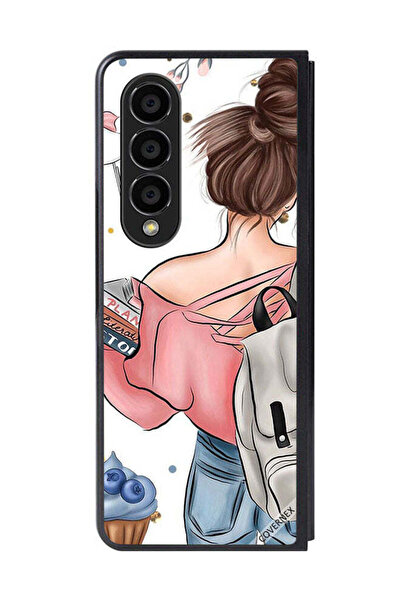 Covernex غطاء حماية لهاتف سامسونج جالاكسي زد فولد 4 كتب بتصميم يد فتاة