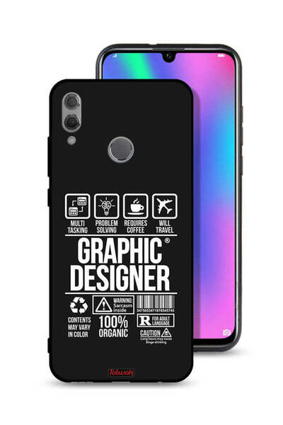 Tolwak غطاء حماية لهاتف Honor 10 Lite، ملصق مصمم جرافيكي