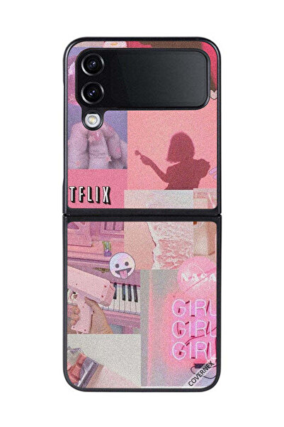 Covernex غطاء حماية لهاتف سامسونج جالاكسي زد فليب 4 - مشبك فني للفتيات