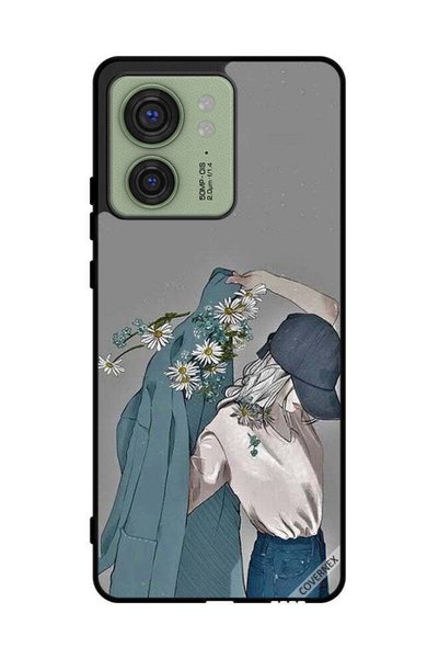 Covernex غطاء حماية لهاتف موتورولا إيدج 40 بتصميم فتاة ترتدي معطفًا