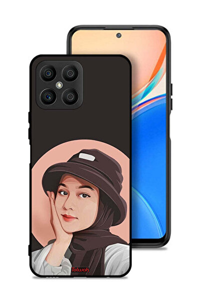 Tolwak غطاء حماية لهاتف Honor X8 4G برسومات فنية لطيفة لفتاة قبعة