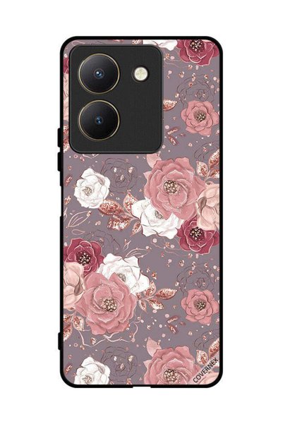 Covernex غطاء حماية لهاتف فيفو Y27s بخلفية زهرية