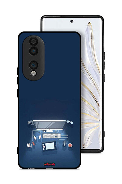 Tolwak غطاء حماية لجهاز Honor 70 بتصميم فني لمكتب الكمبيوتر