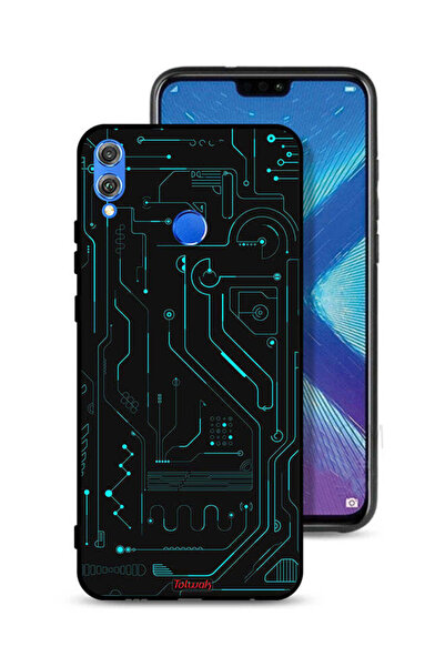 Tolwak غطاء حماية لهاتف Honor 8X - دوائر فنية رقمية - شاشة متعددة