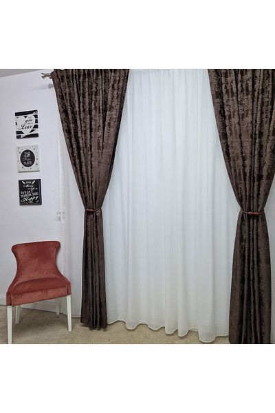 Perdelenoi by Igni Comex Sand Brown Curtain 2pcs