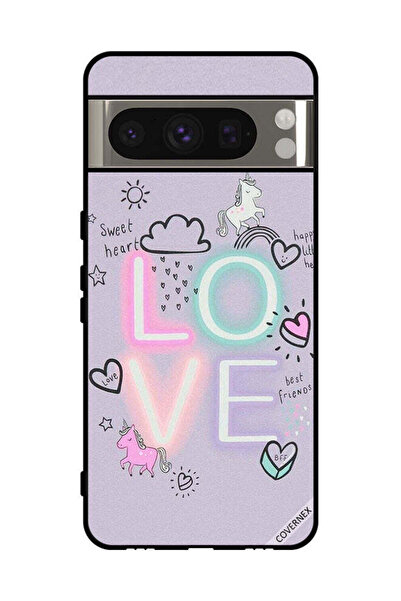 Covernex غطاء حماية لهاتف Google Pixel 8 Pro - قلب حلو وحب وحيد القرن