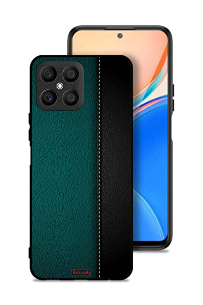 Tolwak غطاء حماية جلدي بنمط هندسي لهاتف Honor X8 4G