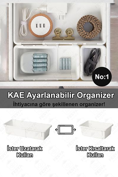 Fesya Home KAE No:1 Επεκτάσιμος Οργανωτής Εσωτερικού Ντουλάπας - Ρυθμιζόμενος Αρθρωτός Οργανωτής πολλαπλών χρήσεων
