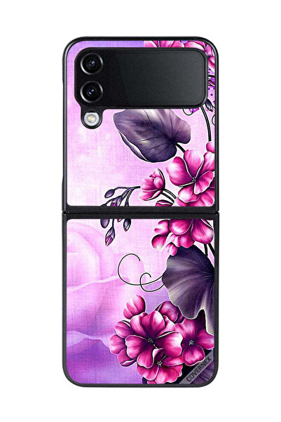 Covernex غطاء حماية لهاتف سامسونج جالاكسي زد فليب 4 بخلفية زهور رومانسية