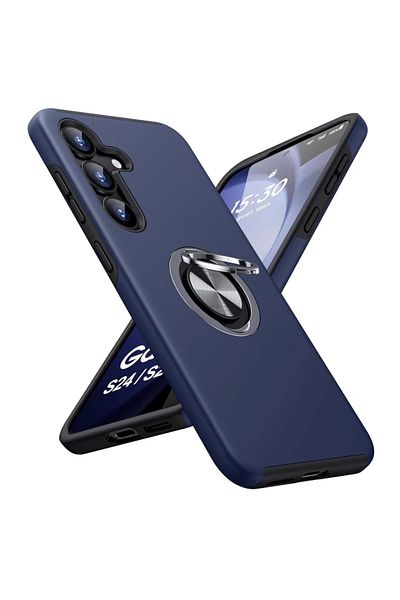 TYBO Husa de protectie pentru Samsung Galaxy S25 Plus, Hybrid Antisoc, Kickstand, Bumper inel rotativ 360
