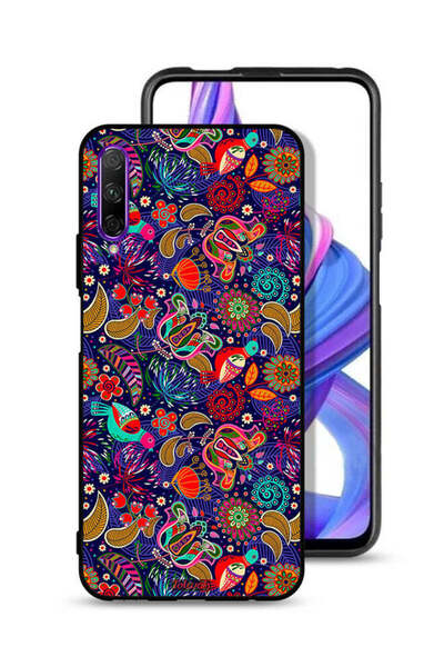 Tolwak غطاء حماية لهاتف هواوي Y9s بنقشة أوراق طيور وزهور ملونة
