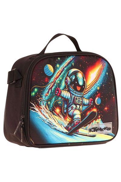 KAUKKO Kids Boy Thermal Insulated School/Picnic Lunch Bag (Skiing Astronaut) L7272