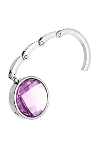 dalimag Cârlig pentru geantă de mână violet, metal, utilizare pe masă, 8 cm,