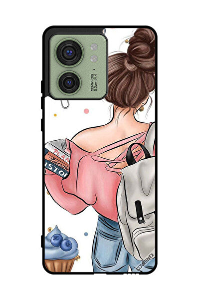 Covernex غطاء حماية لهاتف موتورولا إيدج 40 كتابًا بتصميم يد فتاة