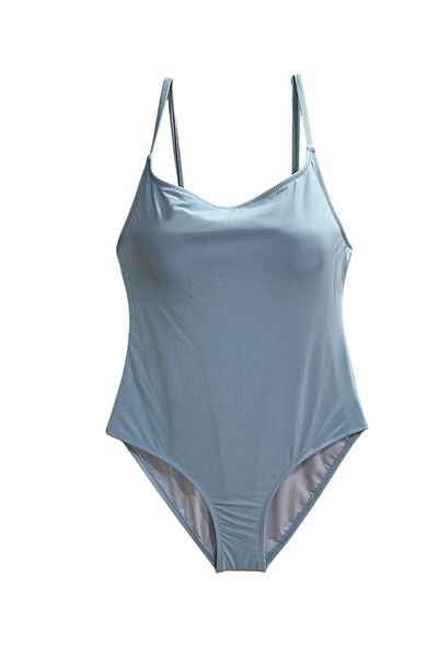 TooHot Costum de baie de damă albastru deschis cu bretele subțiri