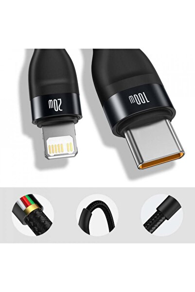 Baseus 2in1 Type-C to Type-C / Lightning Data Cable, 100W, 1.2m, Baseus Flash Series (CA1T2-F01) - Black