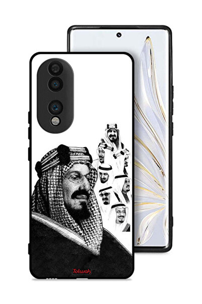 Tolwak غطاء حماية لهاتف Honor 70، ملصق فني أبيض وأسود لملوك المملكة العربية ا...