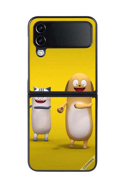 Covernex غطاء حماية لهاتف سامسونج جالاكسي زد فليب 4 قصة قطة وكلب