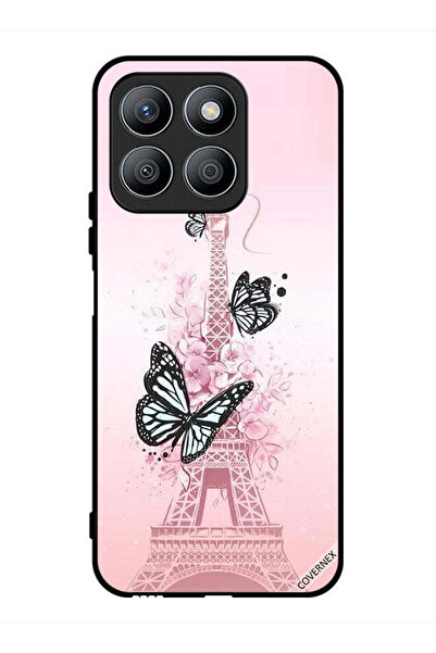Covernex غطاء حماية لهاتف Honor X8b برسومات فراشات على برج إيفل