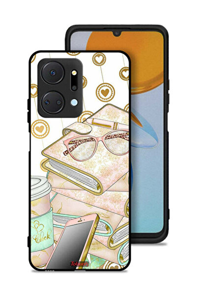 Tolwak غطاء حماية لهاتف Honor X7a بتصميم نظارات على الكتب