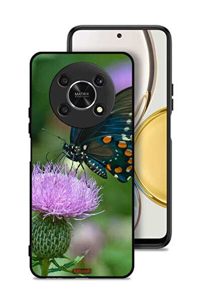Tolwak Honor X9 5G Protective Case Cover Butterfly Sitting On Flower