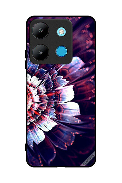 Covernex غطاء حماية لهاتف إنفينيكس سمارت 7 مع زهرة كبيرة منعكسة على الجانب ال...