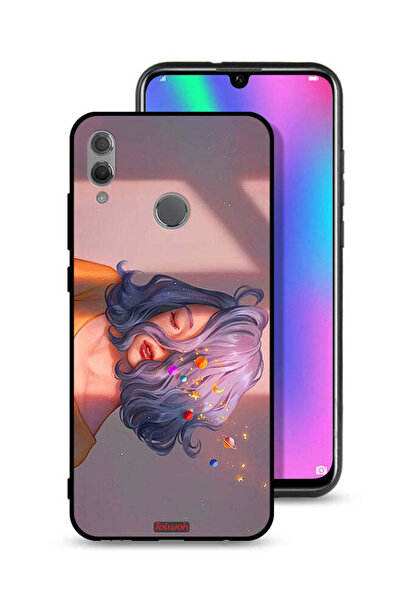 Tolwak غطاء حماية لهاتف Honor 10 Lite برسومات فتاة وفضاء