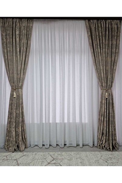 Perdelenoi by Igni Comex Sand Beige Drapes Set of 2 pieces