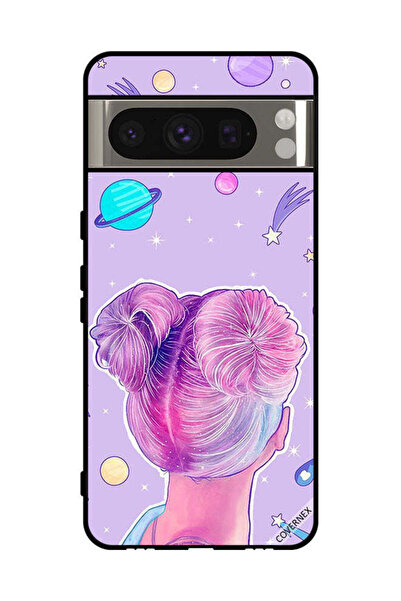 Covernex غطاء حماية لهاتف جوجل بيكسل 8 برو - رسم فتاة ونجوم الفضاء