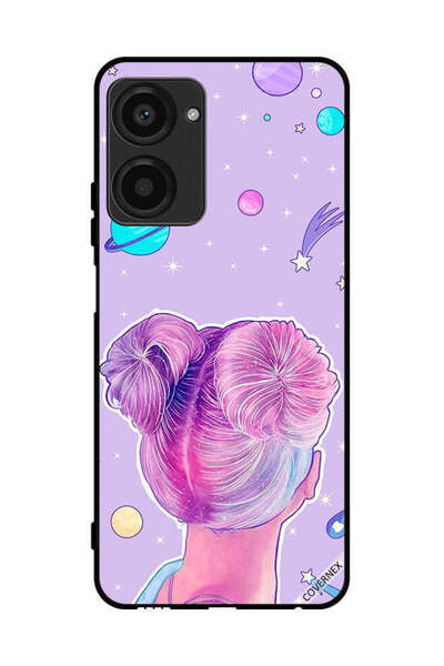 Covernex غطاء حماية لهاتف Realme 10 Pro - رسم فتاة ونجوم الفضاء