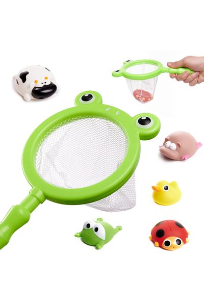 OEM Bath Toy, Fishing Net, 6 Pieces Plastic, 3 years+, Multicolor