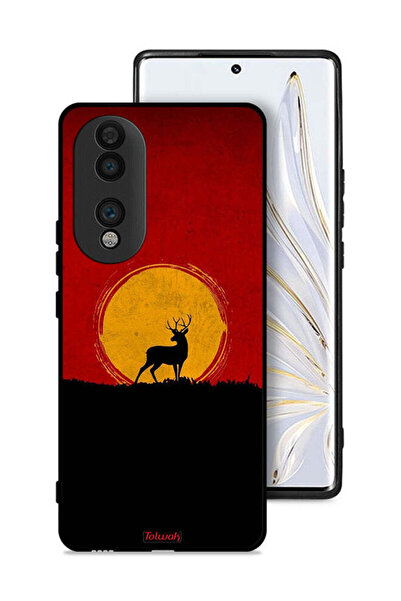 Tolwak غطاء حماية لهاتف Honor 70 بتصميم غزال وقمر