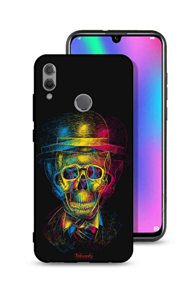 Tolwak غطاء حماية لهاتف Honor 10 Lite بتصميم جمجمة وقبعة ملونة وفن خيالي