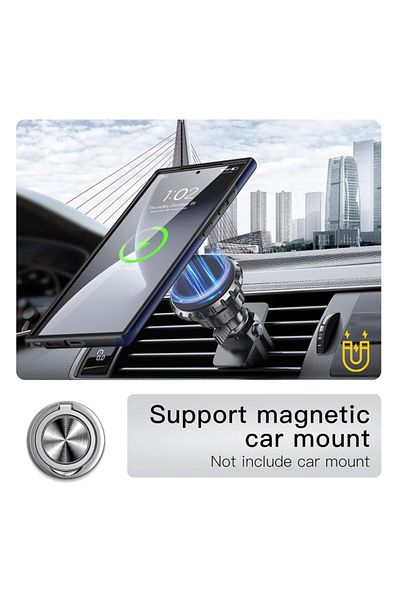 TYBO Husa de protectie pentru Samsung Galaxy S25 Ultra, Hybrid Antisoc, Bumper inel rotativ 360