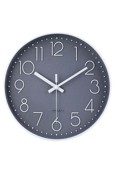 COOYA 12 Inch Non-Ticking Silent Battery Operated Round Wall Clock Modern Simple Style Decor Clock