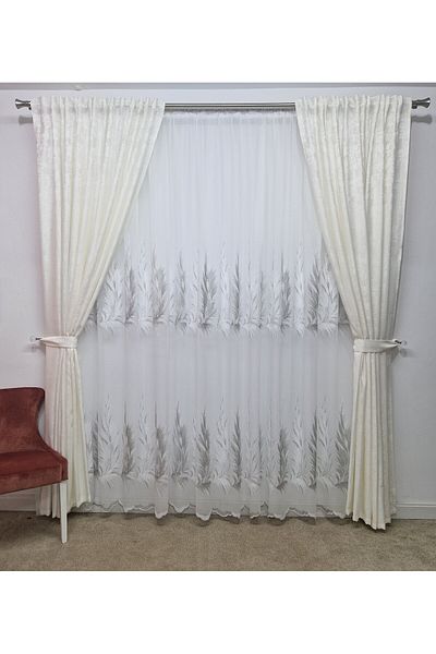 Perdelenoi by Igni Comex White-cream Sand Curtain 2pcs