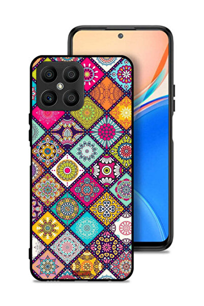 Tolwak غطاء حماية لهاتف Honor X8 4G بنمط مربعات ماندالا