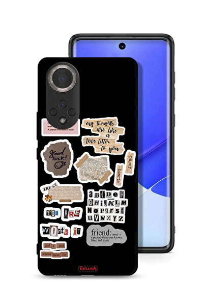 Tolwak غطاء حماية لهاتف Honor 50 مع ملصقات اقتباسات الحظ السعيد