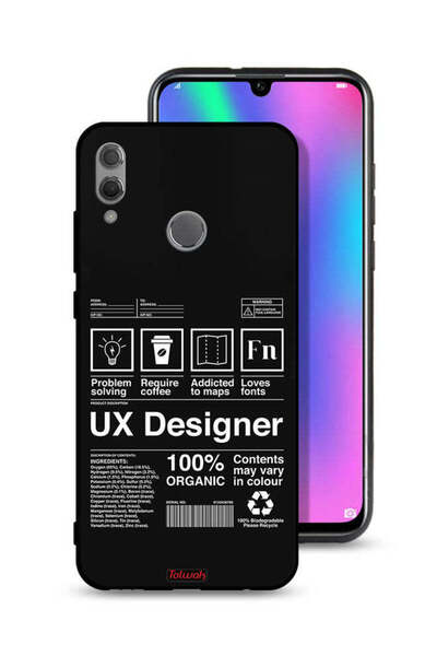 Tolwak غطاء حماية لهاتف Honor 10 Lite بملصق مصمم تجربة المستخدم