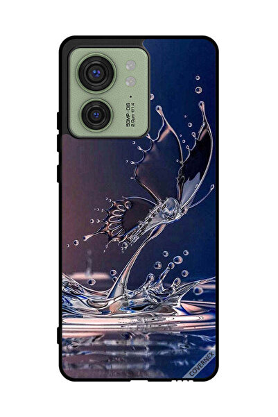 Covernex غطاء حماية لهاتف موتورولا إيدج 40 بنقشة قطرات الماء على شكل فراشة