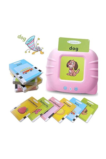 OEM Set for Learning English Words with 112 Cards for Children with Vocal Function, Pink