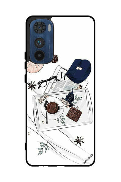 Covernex غطاء حماية لهاتف موتورولا إيدج 30 - فن القهوة والشوكولاتة