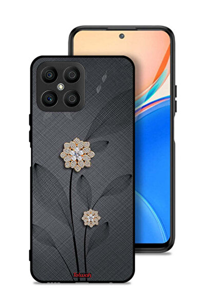Tolwak غطاء حماية لهاتف Honor X8 4G بتصميم زهور ماسية
