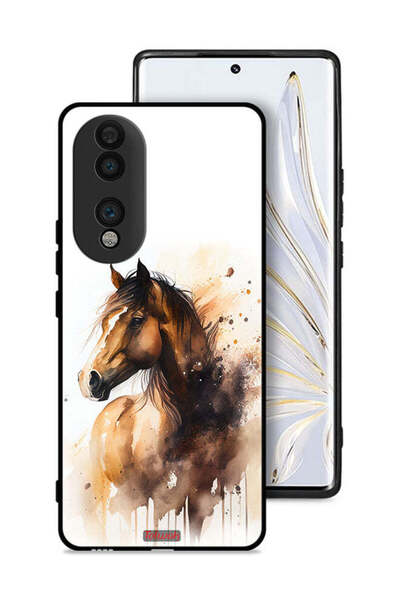 Tolwak غطاء حماية لهاتف Honor 70 بتصميم فن تجريدي للخيول
