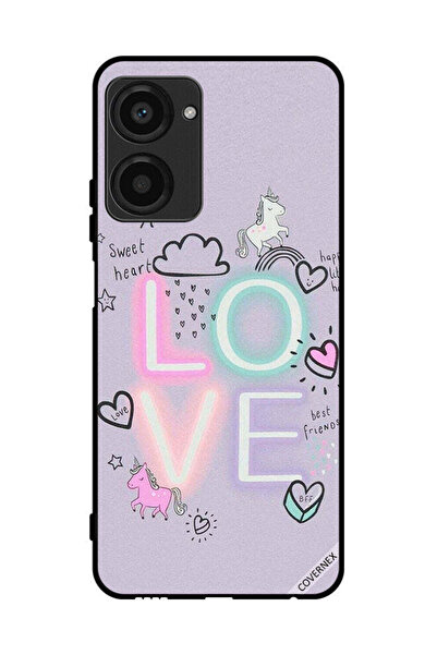 Covernex غطاء حماية لهاتف Realme 10 Pro - قلب حلو، حب، وحيد القرن